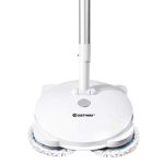 COSTWAY Electric Spin Mop, Cordless Mop with Adjustable Handle, Floor Cleaner for All Surfaces Rechargeable Quiet Powerful Cleaner Spin Mop Polisher and Scrubber for Indoor Wood Tile Window
