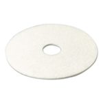 3M 08483 Super Polish Floor Pad 4100, 19″ Diameter, White, 5/Carton