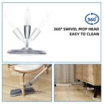 Microfiber Spray Mop for Floor Cleaning with 5 Washable Pads,360 Degree Spin Dust Mop with Mop Holder and Scraper for Home Kitchen Bathroom,Dry Wet Flat Mop for Wood Laminate Ceramic Hardwood Tile