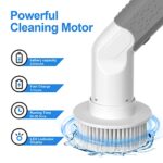 Acrimax Electric Spin Scrubber, Power Spin Scrubber for Bathroom Car Tile Grill tub, Electric Cleaning Brushes with 5 Replaceable Brush Heads, Cordless & Rechargeable(White)