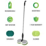 Gladwell Cordless Rechargeable Electric Mop – Floor Cleaner + Scrubber Dual Head Spin Rotating Design 3-in-1 Extendable Handle For Wood Tile Marble Stone Vinyl and Laminated Flooring (Renewed)
