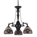 Chloe Lighting CH33353VR21-DC3 Serenity Tiffany-Style Victorian 3-Light Mini Chandelier, 25.8 x 20.5 x 20.5″, Bronze