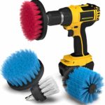 Drill Attachment Power Scrubber – Turbo Scrub Kit of 4 Scrubbing Brushes – All Purpose Shower Door, Bathtub, Toilet, Tile, Grout, Rim, Floor, Carpet, Bathroom and Kitchen Surfaces Cleaner
