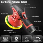 AOBEN Cordless Car Polisher,6 Inch Car buffer Waxer Kit with 3X2000mAh Batteries,6 Variable Speed &10 Polishing Pads,Brushless Cordless Polisher for Car Detailing/Waxing/Polishing/Scratch Removing