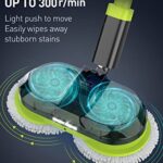 BIUBLE Upgrade Cordless Electric Mop, Quiet Spin Mop Cleaner with LED Headlight and 300ml Water Spray Tank, Up to 80 Mins Powerful Floor Cleaner Polisher for Hardwood / Tile / Laminate / Vinyl Floors