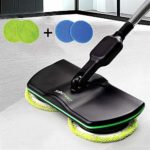 Electric Spinning Mop Cordless, Household Cleaning Mop Rechargeable,Handheld Spin Maid Floor Cleaner, Powered Scrubber Polisher Mop Carpet Tile Sweeper for Living Room Bedroom Dining Room,Black
