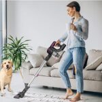 INSE Cordless Vacuum Cleaner, 6-in-1 Rechargeable Stick Vacuum with 2200 m-A-h Battery, Powerful Lightweight Vacuum Cleaner, Up to 45 Mins Runtime, for Home Hard Floor Carpet Pet Hair-N5S Ruby